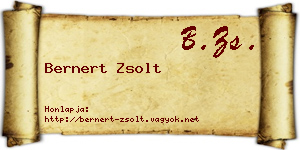 Bernert Zsolt névjegykártya